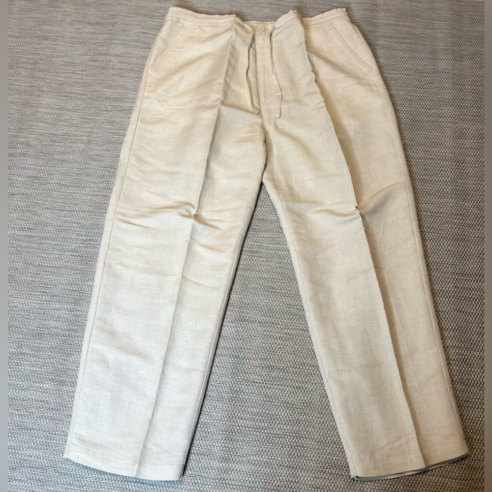 Men’s Cubavera XX-Large (44-46) Natural Beige Color Linen Drawstring Pants